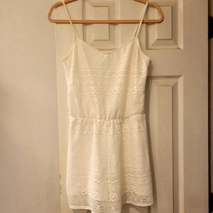 Garage White Eyelet Romper Petite Small